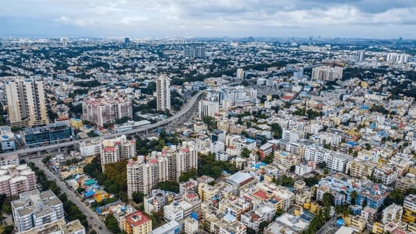 Aerial view of Bangalore city — Zoneity covers zoning data across Indian cities